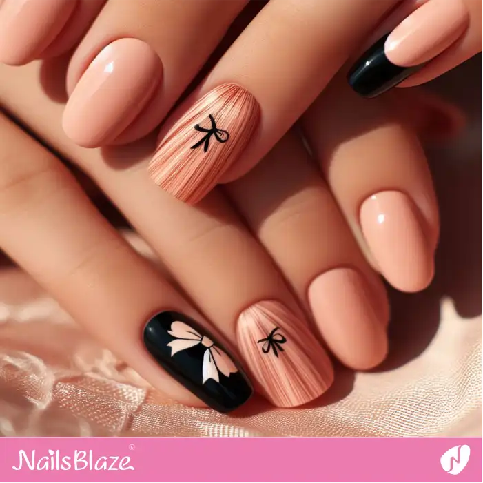 Peach Fuzz Nails with Head Bow | Color of the Year 2024 - NB1926